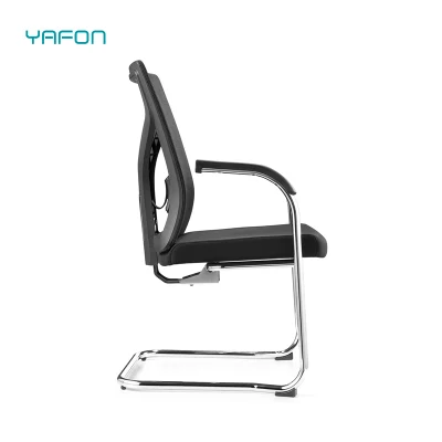 Más popular Silla Escritorio ergonómica para personal, Silla para visitantes, sala de conferencias de entrenamiento, Silla de oficina de malla para invitados sin ruedas